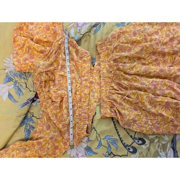 New Free People Jael Printed Yellow Mini Dress Women’s Size Medium MSRP: $128 - Picture 5 of 6